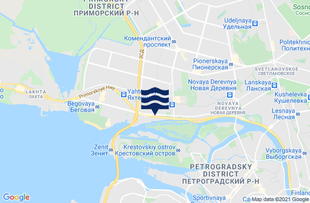 Carte des horaires des marées pour Staraya Derevnya, Russia