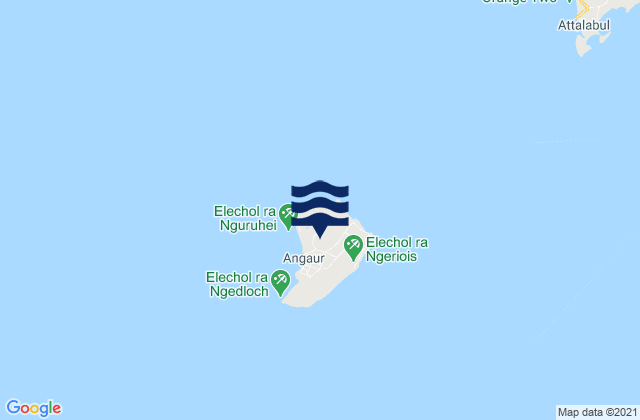 Carte des horaires des marées pour State of Angaur, Palau