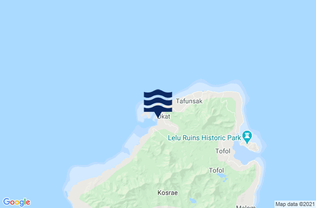 Carte des horaires des marées pour State of Kosrae, Micronesia
