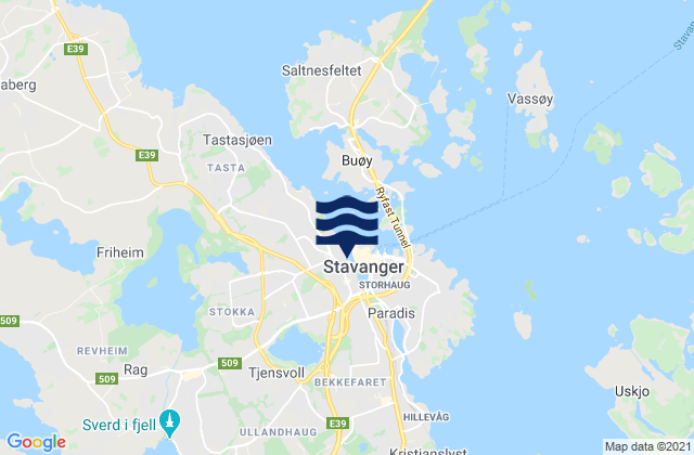 Carte des horaires des marées pour Stavanger, Norway