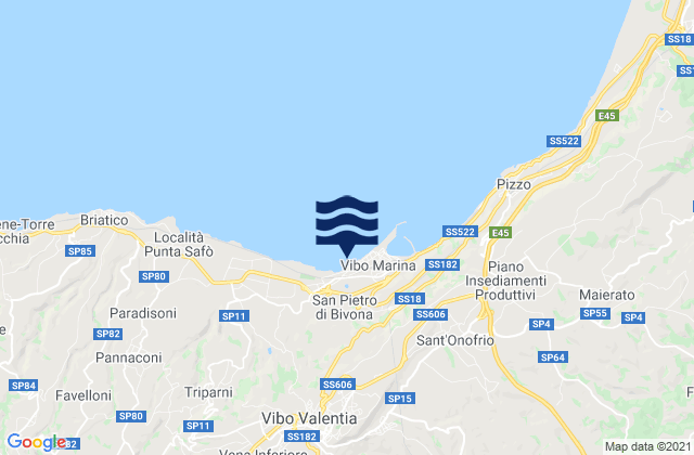 Carte des horaires des marées pour Stefanaconi, Italy