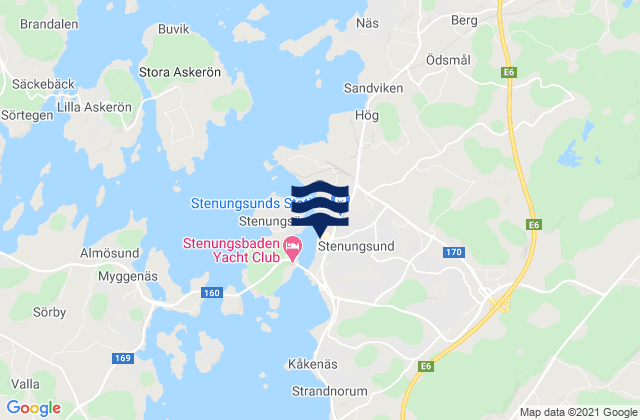 Carte des horaires des marées pour Stenungsund, Sweden