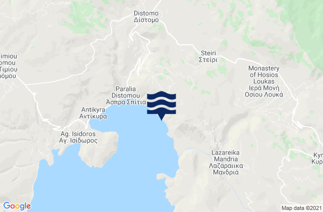 Carte des horaires des marées pour Steíri, Greece