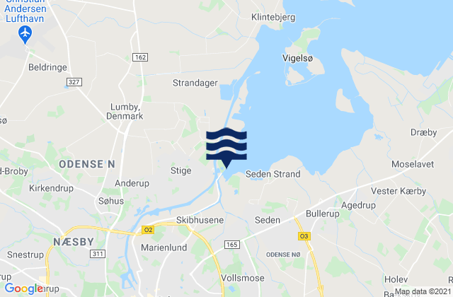 Carte des horaires des marées pour Stige, Denmark