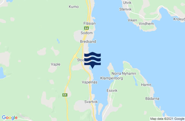 Carte des horaires des marées pour Stockvik, Sweden