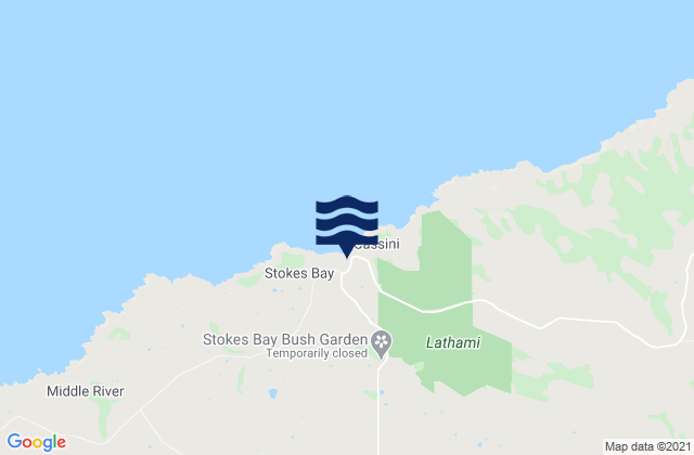 Carte des horaires des marées pour Stokes Bay, Australia