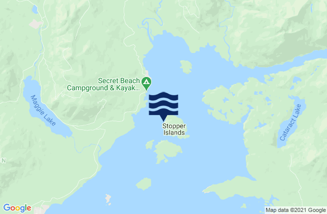 Carte des horaires des marées pour Stopper Islands, Canada