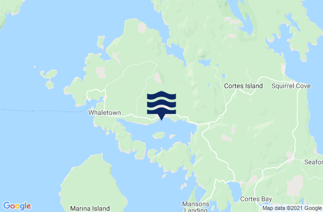 Carte des horaires des marées pour Stove Islets, Canada