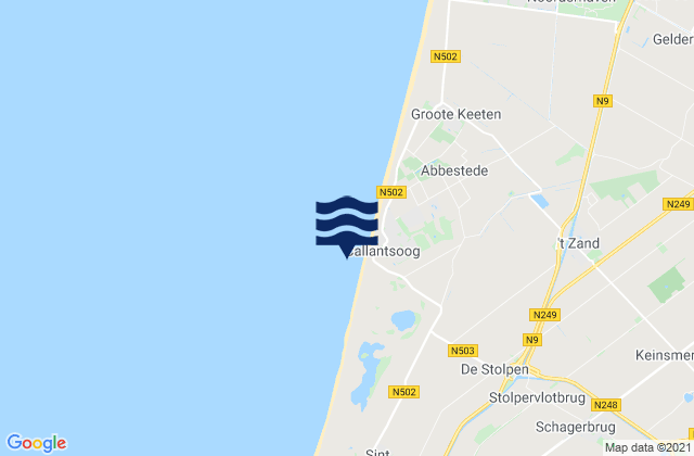 Carte des horaires des marées pour Strandslag Callantsoog, Netherlands