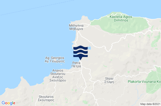 Carte des horaires des marées pour Stýpsi, Greece