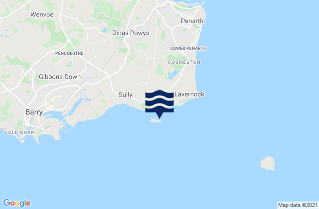Carte des horaires des marées pour Sully Island, United Kingdom