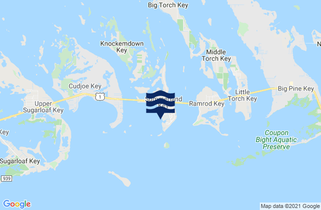Carte des horaires des marées pour Summerland Key (Southwest Side Kemp Channel), United States