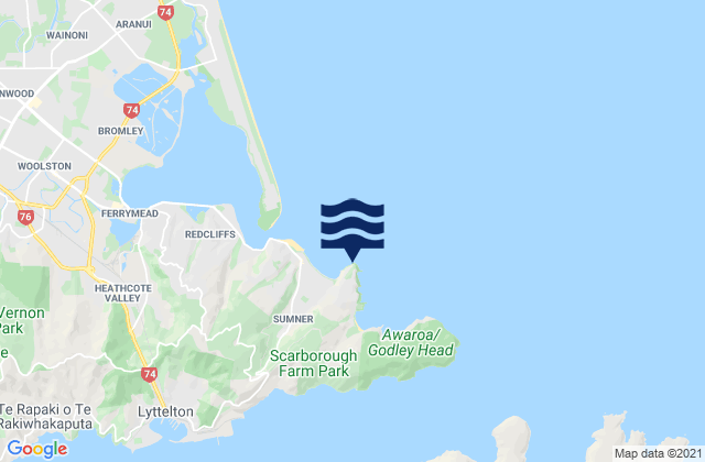 Carte des horaires des marées pour Sumner Head, New Zealand