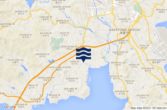Carte des horaires des marées pour Suncheon-si, South Korea