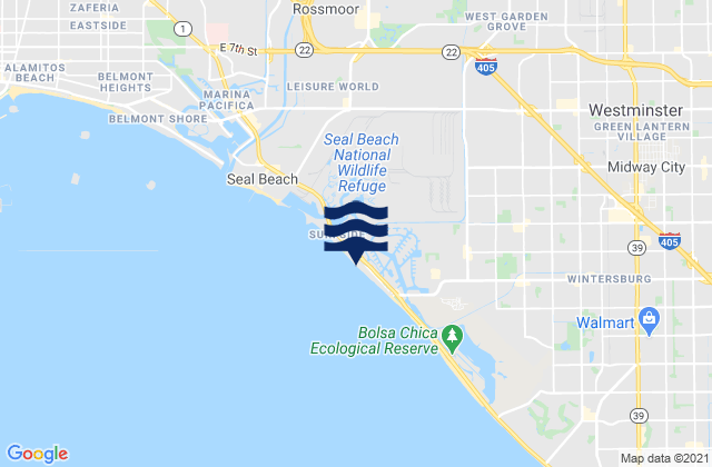 Carte des horaires des marées pour Sunset Beach, United States