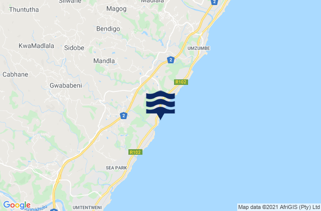 Carte des horaires des marées pour Sunwich Port, South Africa