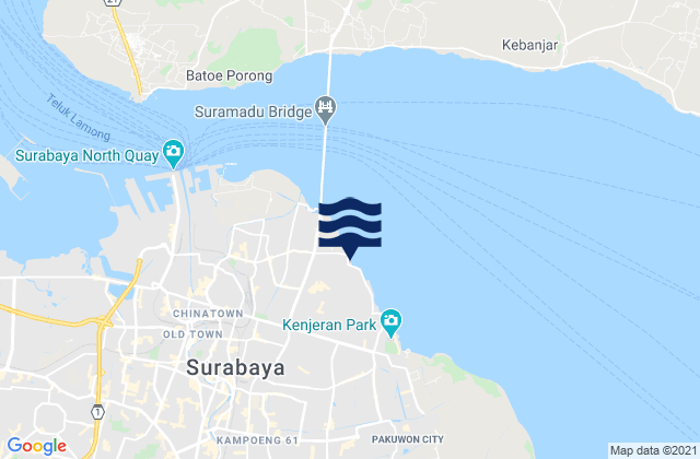 Carte des horaires des marées pour Surabaya, Indonesia
