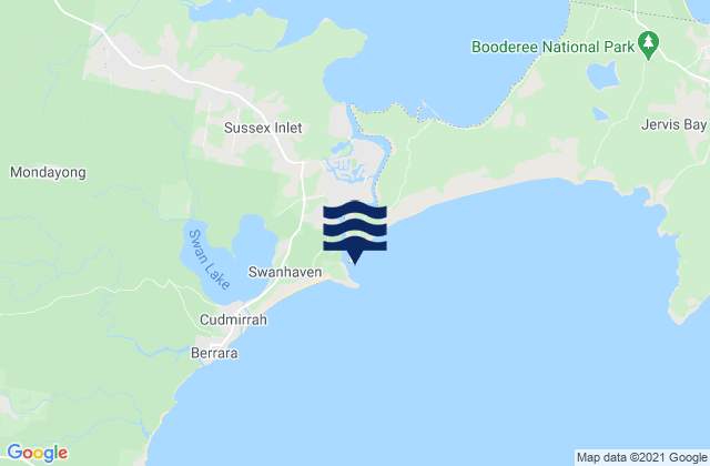 Carte des horaires des marées pour Sussex Inlet, Australia