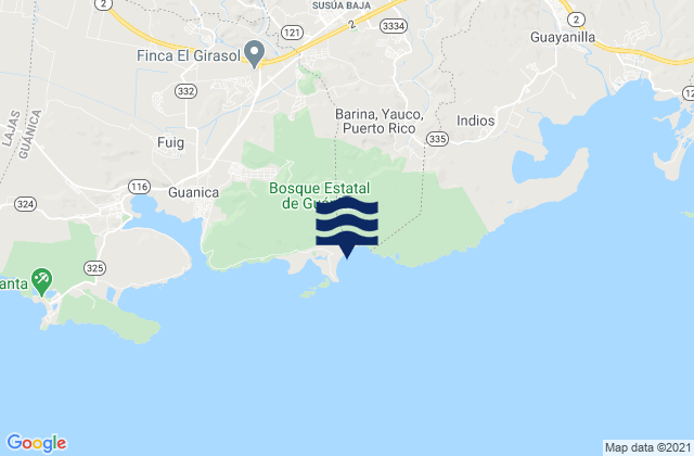 Carte des horaires des marées pour Susúa Baja Barrio, Puerto Rico
