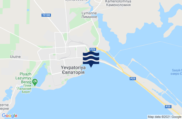 Carte des horaires des marées pour Suvorovskoye, Ukraine