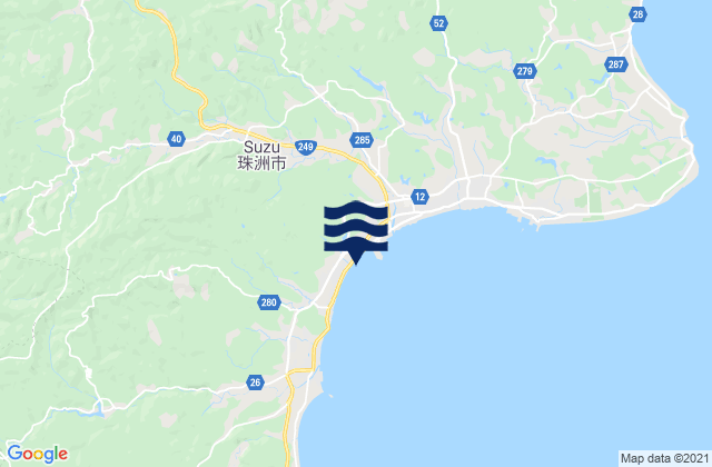 Carte des horaires des marées pour Suzu Shi, Japan