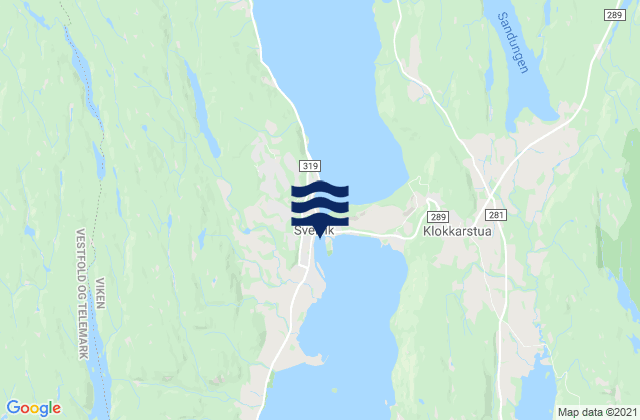 Carte des horaires des marées pour Svelvik, Norway