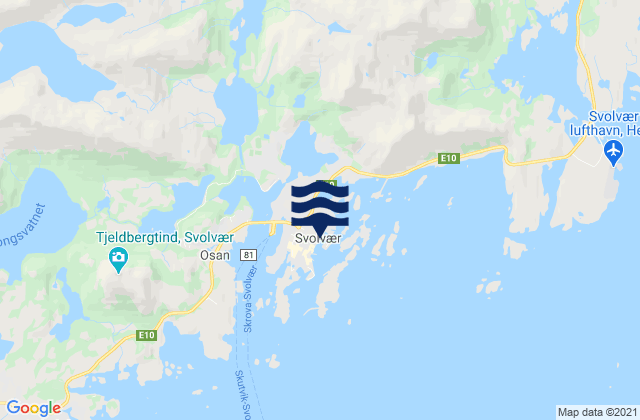 Carte des horaires des marées pour Svolvær, Norway