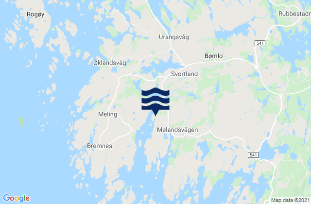 Carte des horaires des marées pour Svortland, Norway