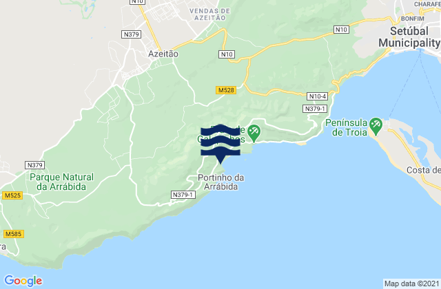 Carte des horaires des marées pour São Lourenço, Portugal