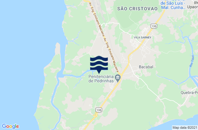 Carte des horaires des marées pour São Luís, Brazil