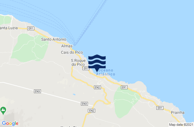 Carte des horaires des marées pour São Roque do Pico, Portugal