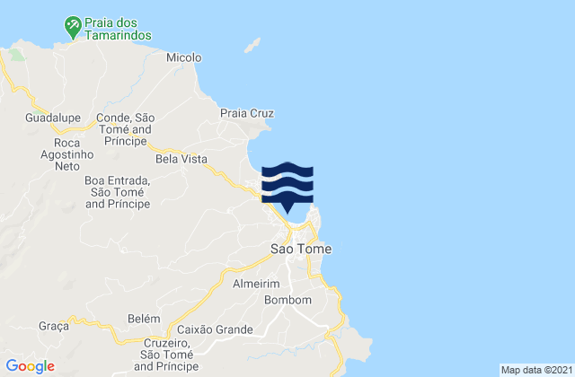 Carte des horaires des marées pour São Tomé, Sao Tome and Principe