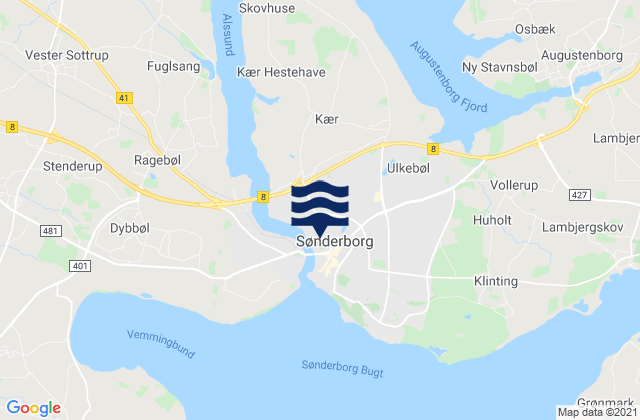 Carte des horaires des marées pour Sønderborg Kommune, Denmark