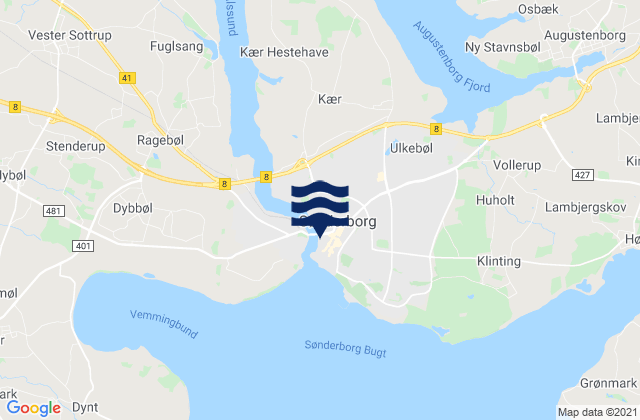 Carte des horaires des marées pour Sønderborg, Denmark