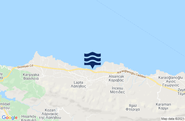 Carte des horaires des marées pour Sýsklipos, Cyprus