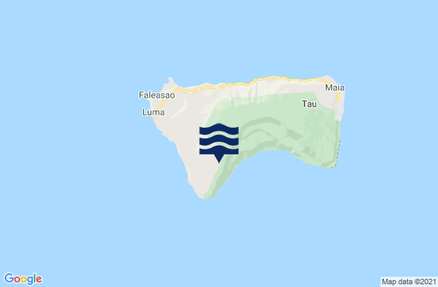 Carte des horaires des marées pour Ta'u County, American Samoa