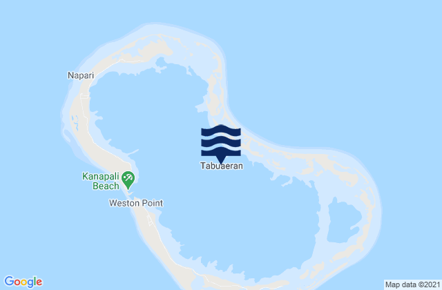 Carte des horaires des marées pour Tabuaeran (Fanning) Island, Line Islands (2), Kiribati