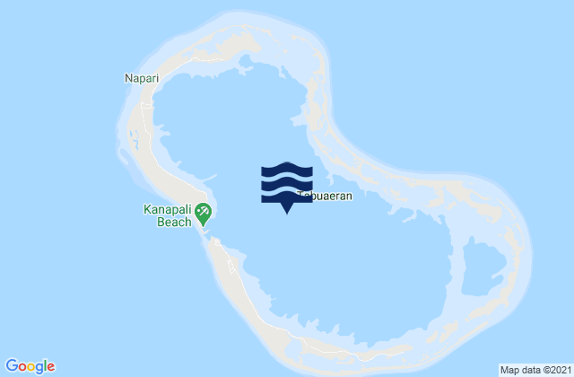 Carte des horaires des marées pour Tabuaeran, Kiribati
