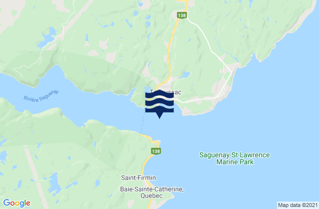Carte des horaires des marées pour Tadoussac (Saguenay River), Canada