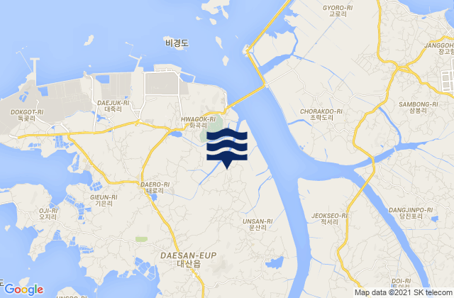 Carte des horaires des marées pour Taesal-li, South Korea