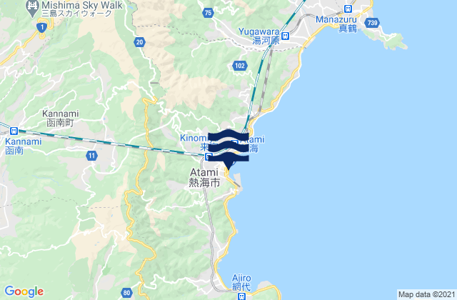 Carte des horaires des marées pour Tagata-gun, Japan