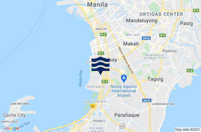 Carte des horaires des marées pour Taguig, Philippines