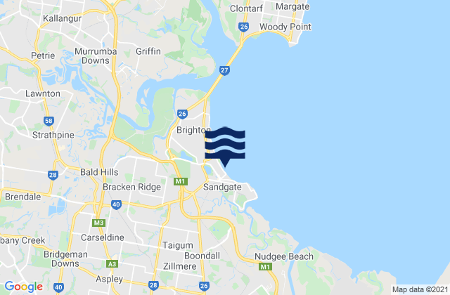 Carte des horaires des marées pour Taigum, Australia
