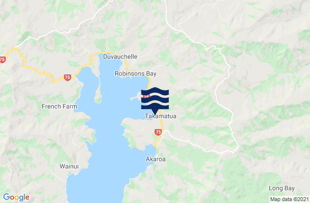 Carte des horaires des marées pour Takamatua Bay, New Zealand
