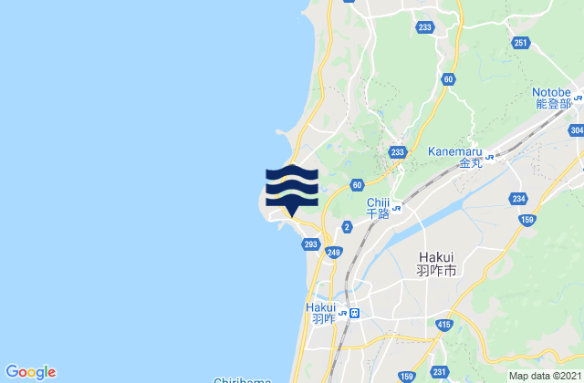 Carte des horaires des marées pour Taki, Japan