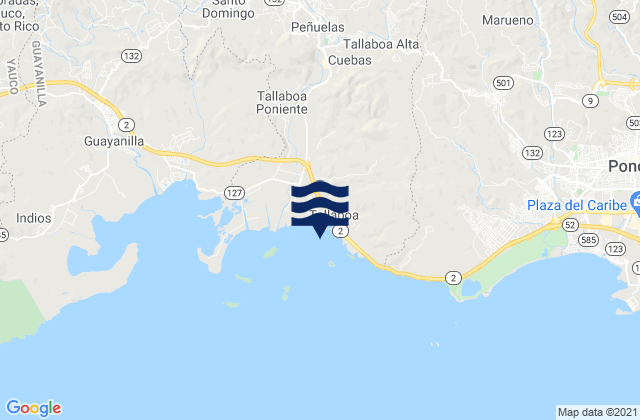 Carte des horaires des marées pour Tallaboa Alta, Puerto Rico