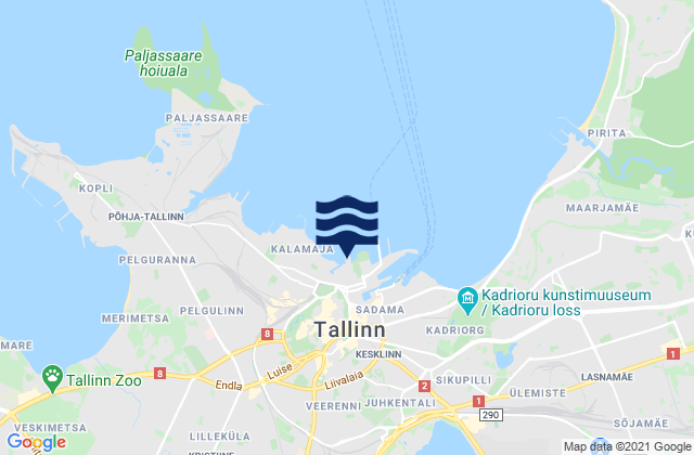 Carte des horaires des marées pour Tallinn, Estonia