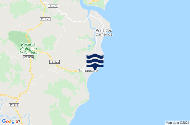 Carte des horaires des marées pour Tamandaré, Brazil