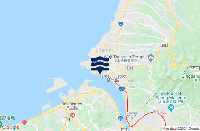 Carte des horaires des marées pour Tan-shui Kang, Taiwan