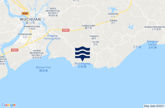 Carte des horaires des marées pour Tanba, China